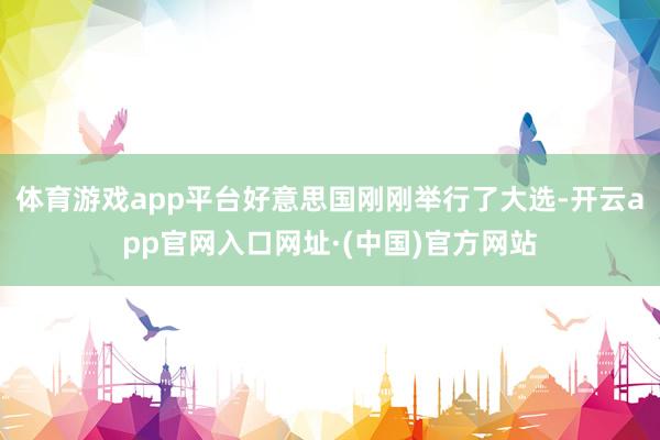 体育游戏app平台好意思国刚刚举行了大选-开云app官网入口网址·(中国)官方网站