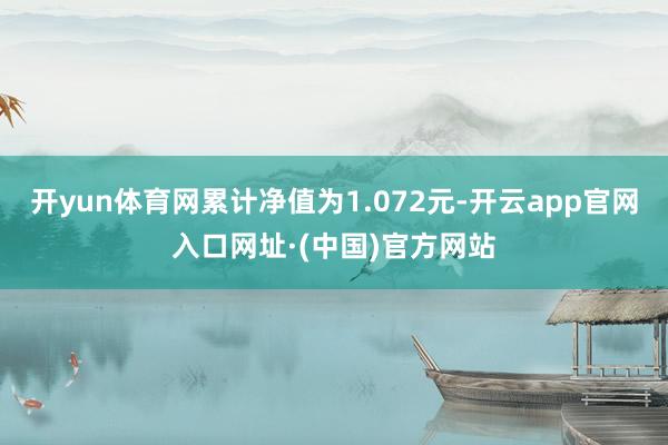 开yun体育网累计净值为1.072元-开云app官网入口网址·(中国)官方网站